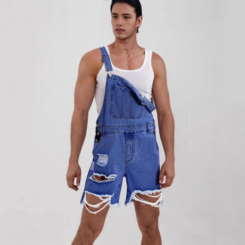 Herren Lässige Jeans-Latzhose Drune