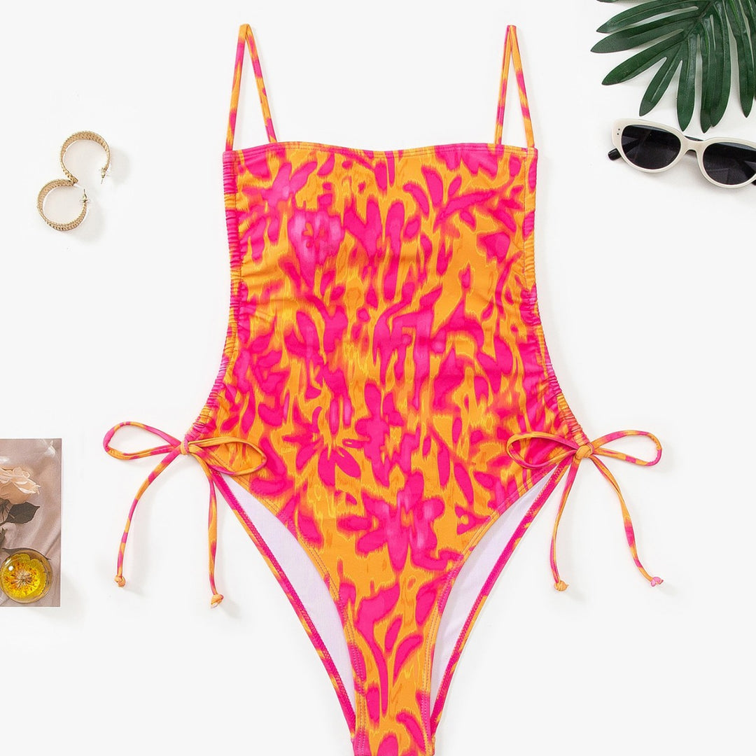Damen Schwimmanzug mit kreativem floralen Muster und verstellbaren Trägern Drune