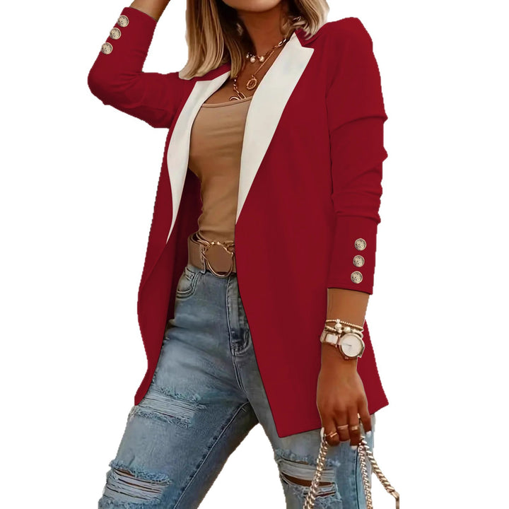 Damen Eleganter Blazer mit kontrastierenden Einsätzen Drune