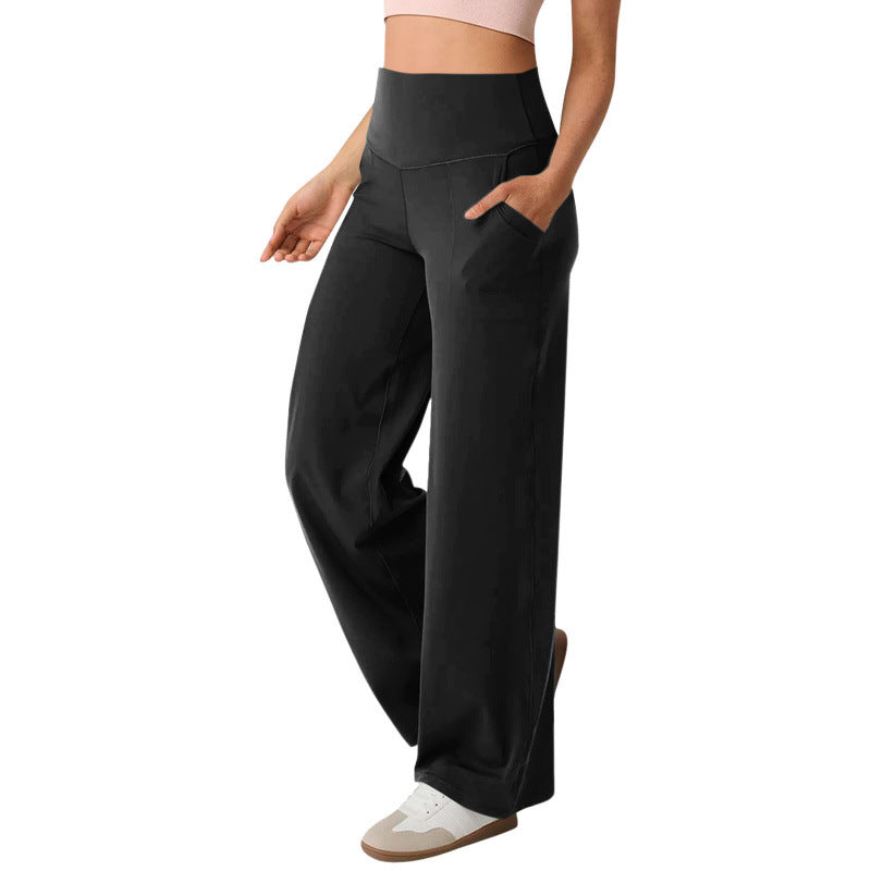Damen weite High-Waist Freizeithose mit praktischen Taschen Drune