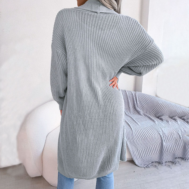 Drune | Einfarbige Strickjacke Für Elegante Outfits