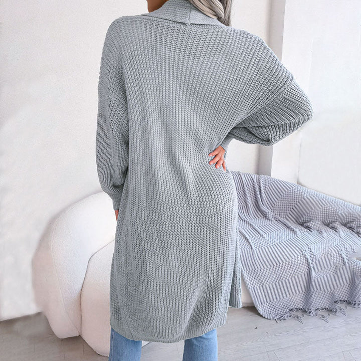 Drune | Einfarbige Strickjacke Für Elegante Outfits