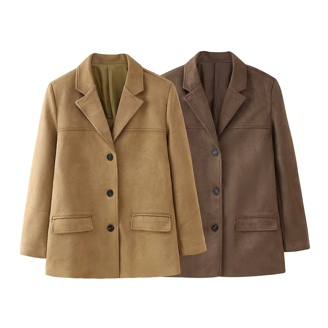 Damen elegante gesteppte Blazerjacke mit praktischen Taschen Drune