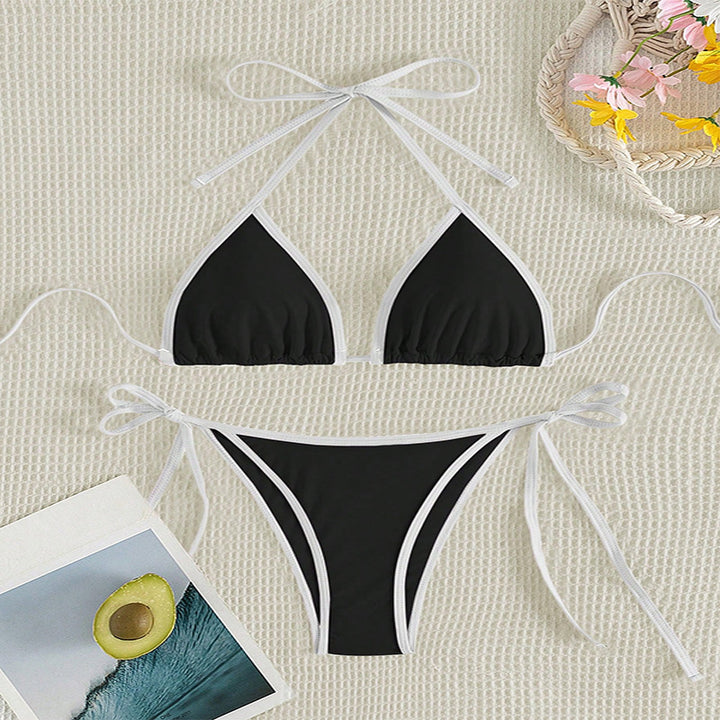Damen Triangel-Bikini mit verstellbaren Bändern und nahtlosem Design Drune