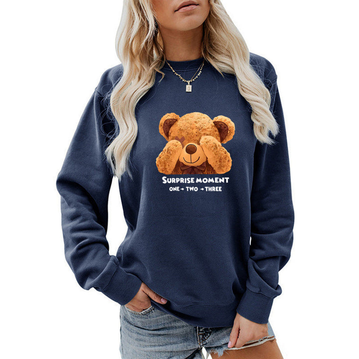 Damen Freizeitpullover mit süßem Bärenmotiv Drune
