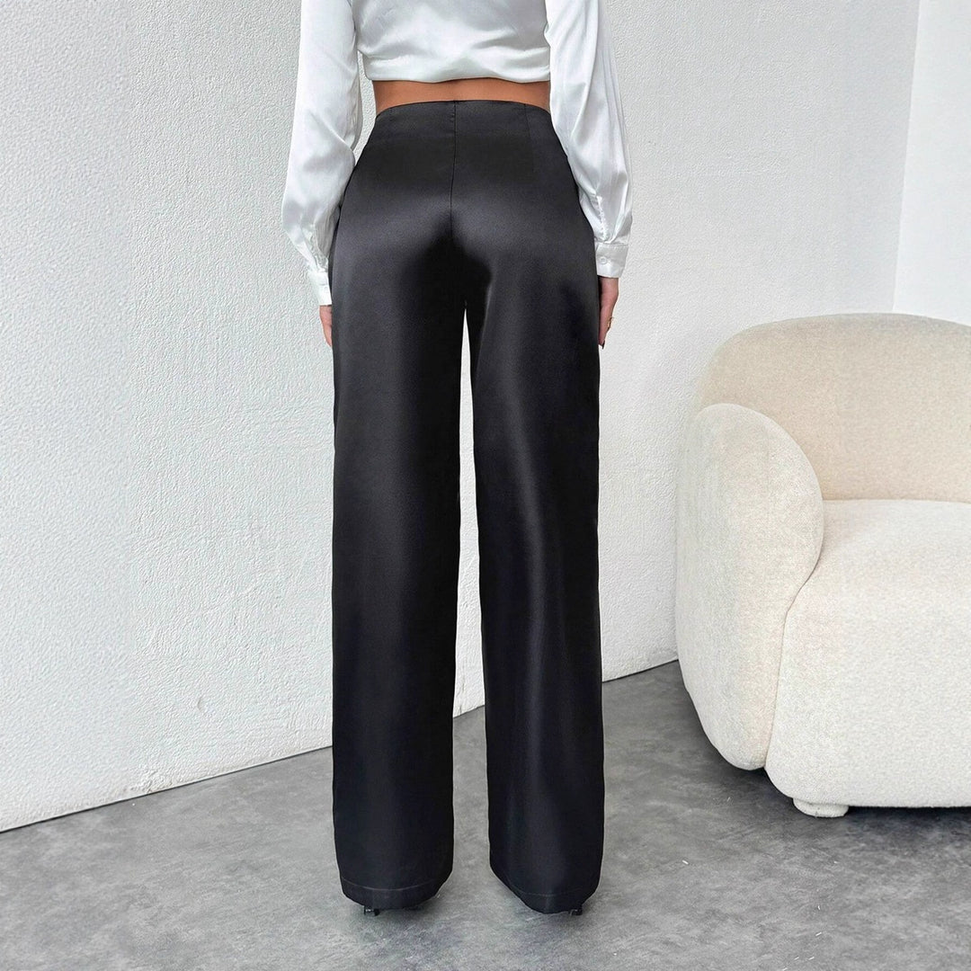 Damen Weite Satin-Hose mit elegantem Schnitt Drune