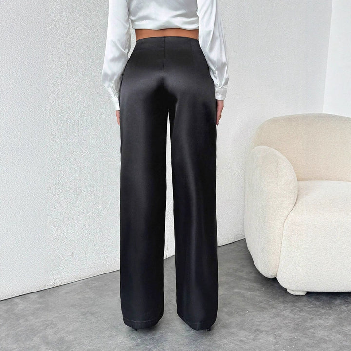 Damen Weite Satin-Hose mit elegantem Schnitt Drune