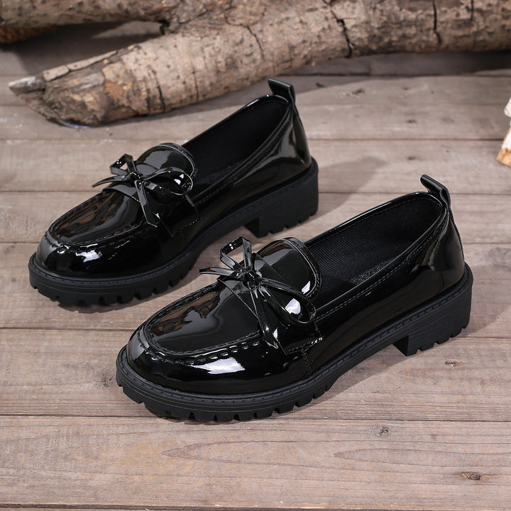 Damen Elegante Lacklederschuhe mit dekorativem Riemchen und rutschfester Sohle Drune