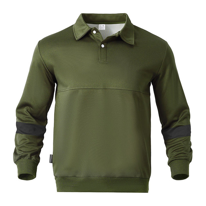 Herren sportlicher Langarm-Polo mit modernem Design und Kontrastärmel Drune