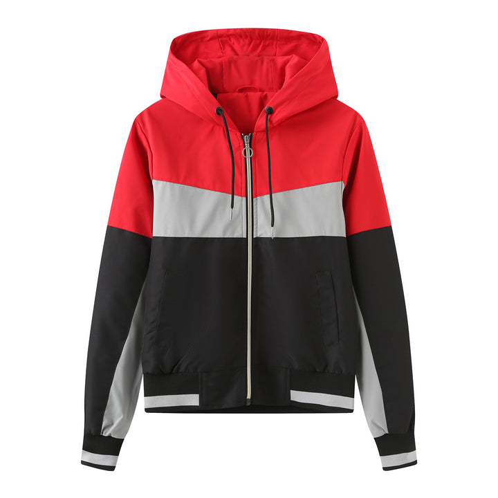 Damen modische Windjacke mit kontrastierenden Farbakzenten Drune