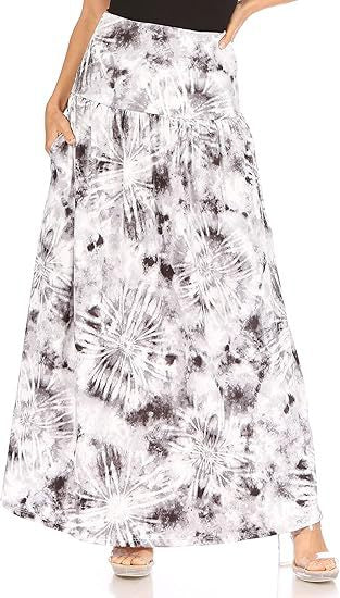 Damen Maxi-Rock mit elastischem Bund und Taschen Drune