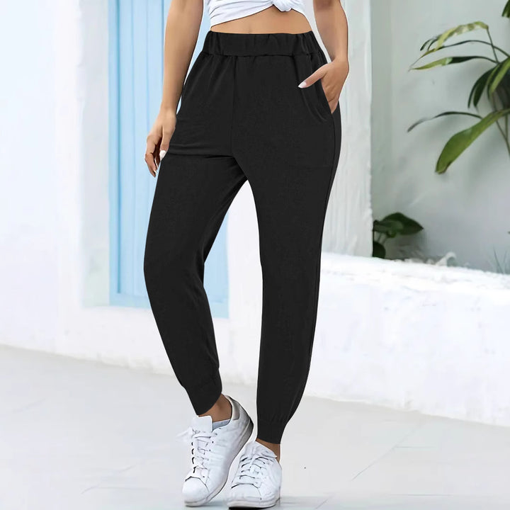 Damen bequeme Jogginghose mit elastischem Bund und praktischen Seitentaschen Drune