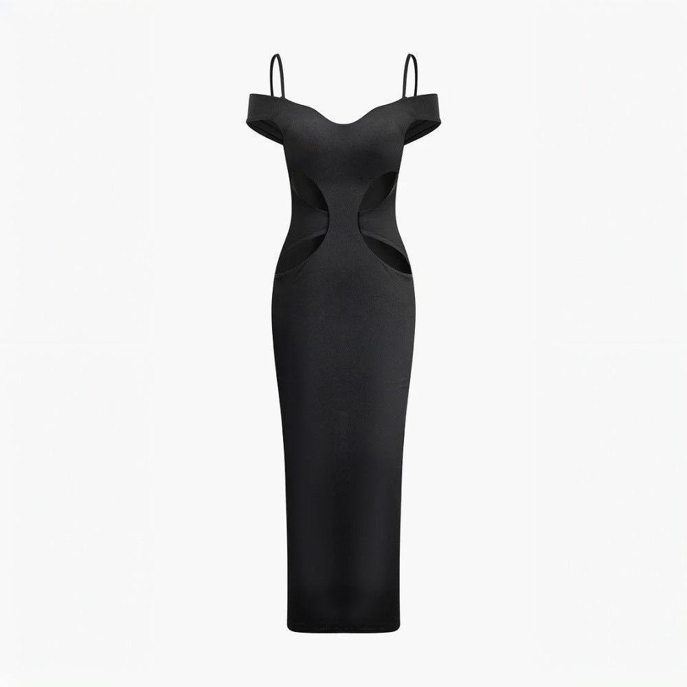 Damen Cut-Out-Maxikleid mit Schulterdetails Drune