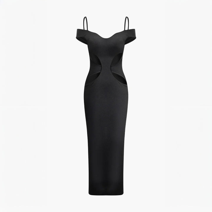 Damen Cut-Out-Maxikleid mit Schulterdetails Drune