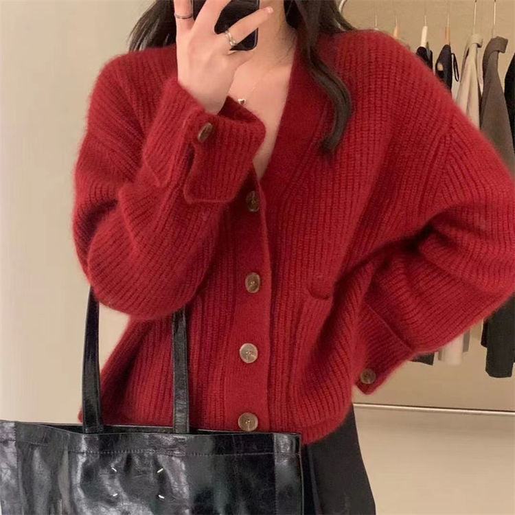 Damen Grobstrickcardigan mit Taschen Drune