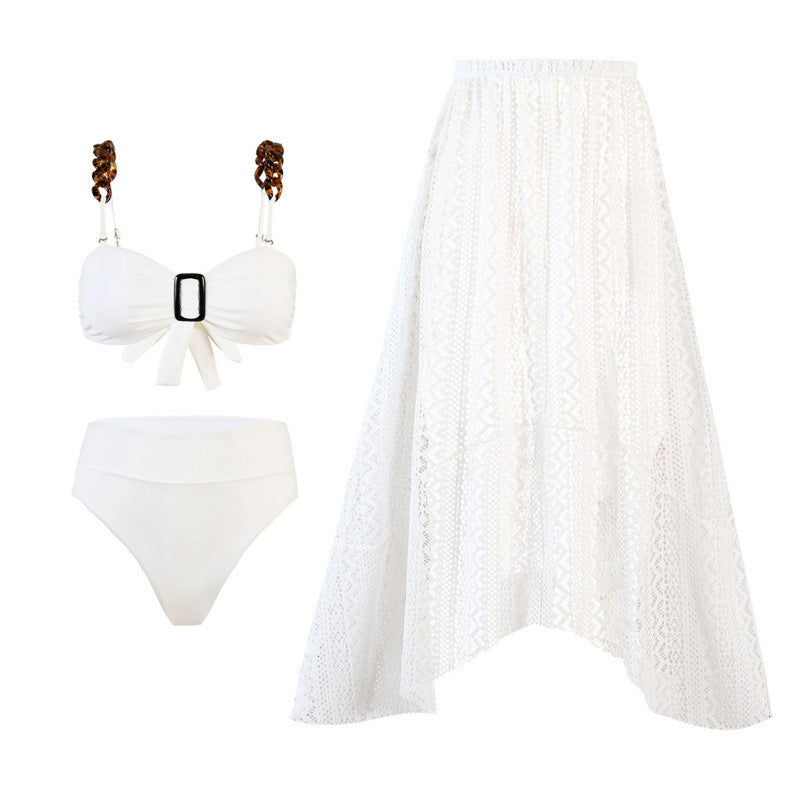 Damen Bikini-Set mit elegantem Wickelrock und raffinierten Trägerdetails Drune