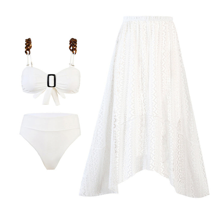 Damen Bikini-Set mit elegantem Wickelrock und raffinierten Trägerdetails Drune