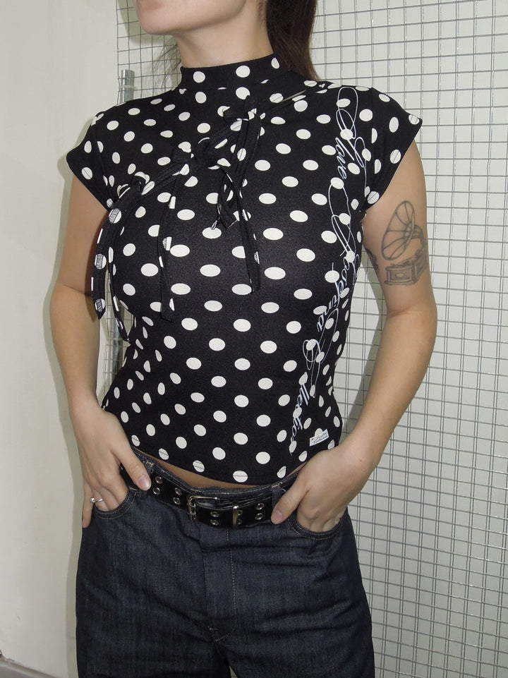 Damen Modisches T-Shirt mit asymmetrischem Schnitt und kreativem Druck Drune