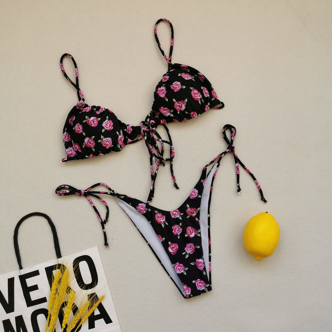 Damen Triangel-Bikini mit regulierbaren Bindebändern Drune