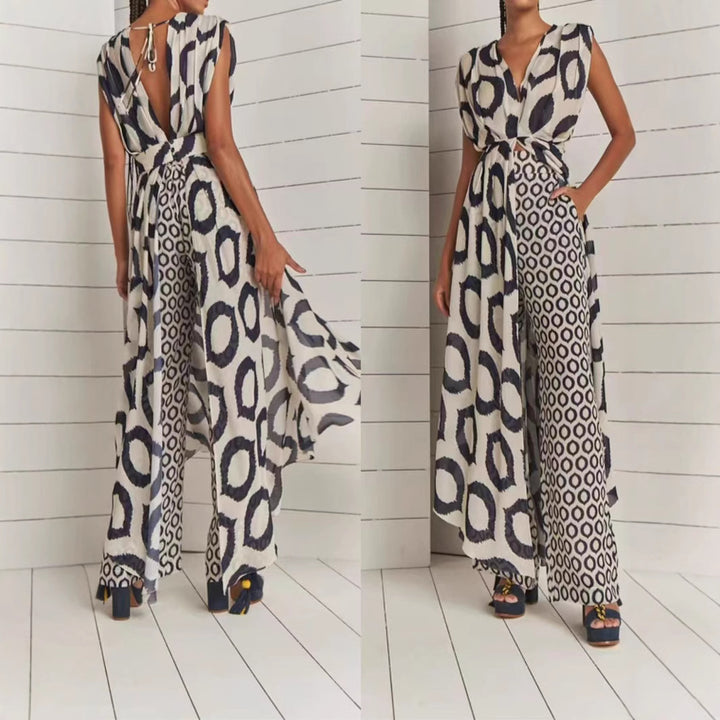 Damen Maxikleid mit raffiniertem Wickeldesign und Taschen Drune