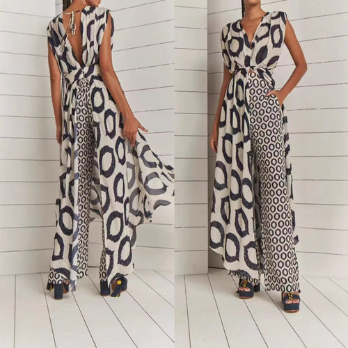 Damen Maxikleid mit raffiniertem Wickeldesign und Taschen Drune