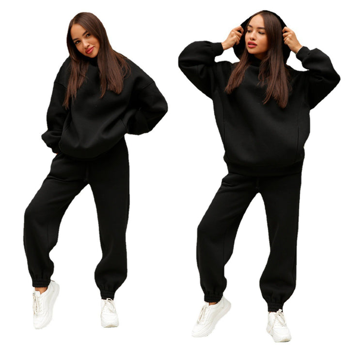 Damen bequemer Kapuzenpullover und Jogginghose Set Drune