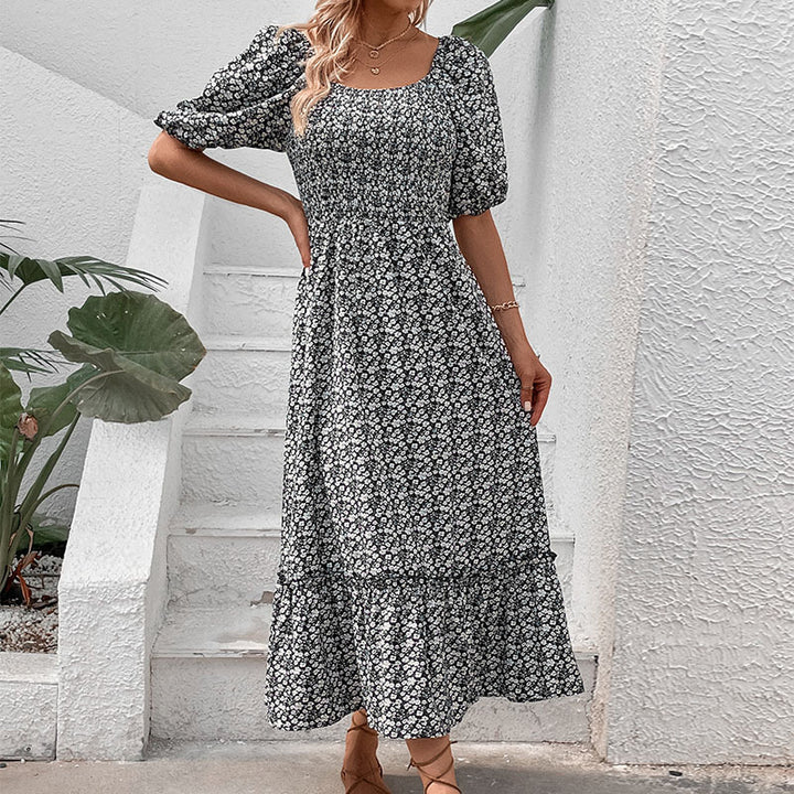 Damen Maxikleid mit skulpturalem Rückenausschnitt und voluminösen Ärmeln Drune