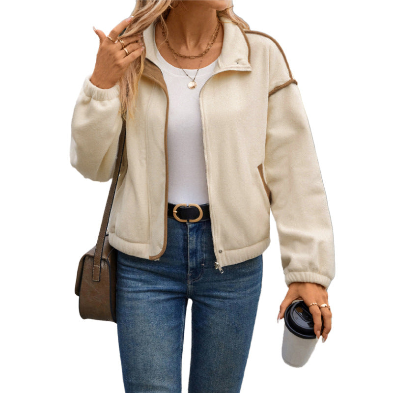 Damen Fleecejacke mit hohem Kragen und praktischen Taschen Drune
