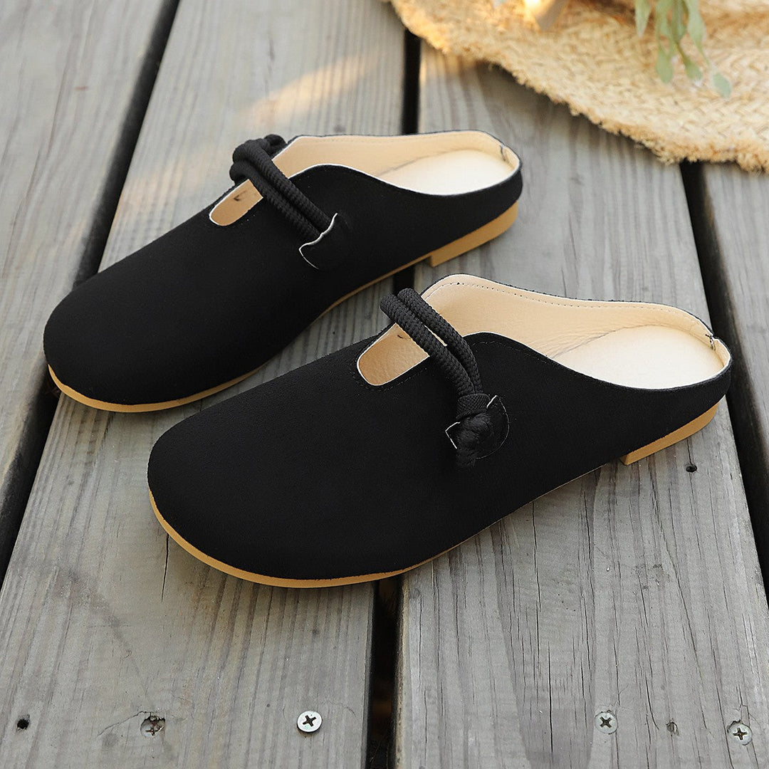 Damen Komfortable Mules mit luxuriösem Garnitur-Detail Drune