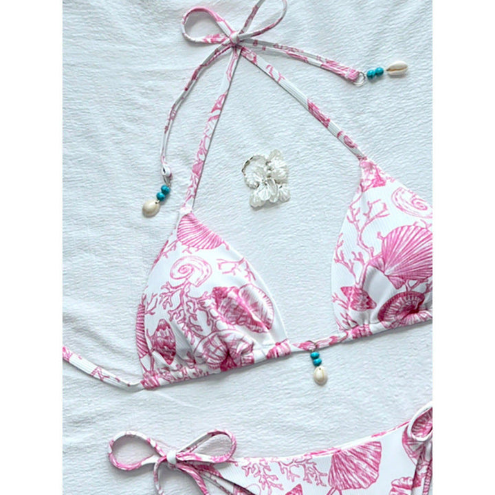 Damen Strand-Bikini-Set mit verstellbaren Trägern und maritimen Accessoires Drune
