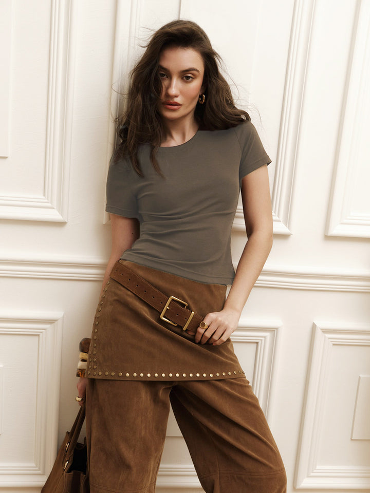 Damen Basic T-Shirt Drune