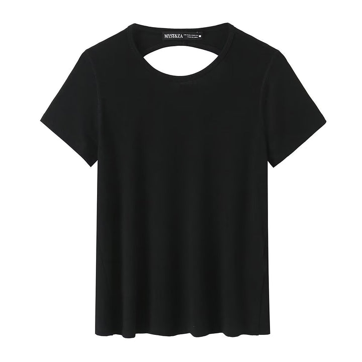 Damen Sportliches T-Shirt mit modischem Rückenausschnitt Drune