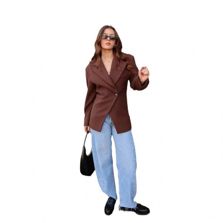 Damen Eleganter Oversize-Blazer mit doppelt gefüttertem Design Drune