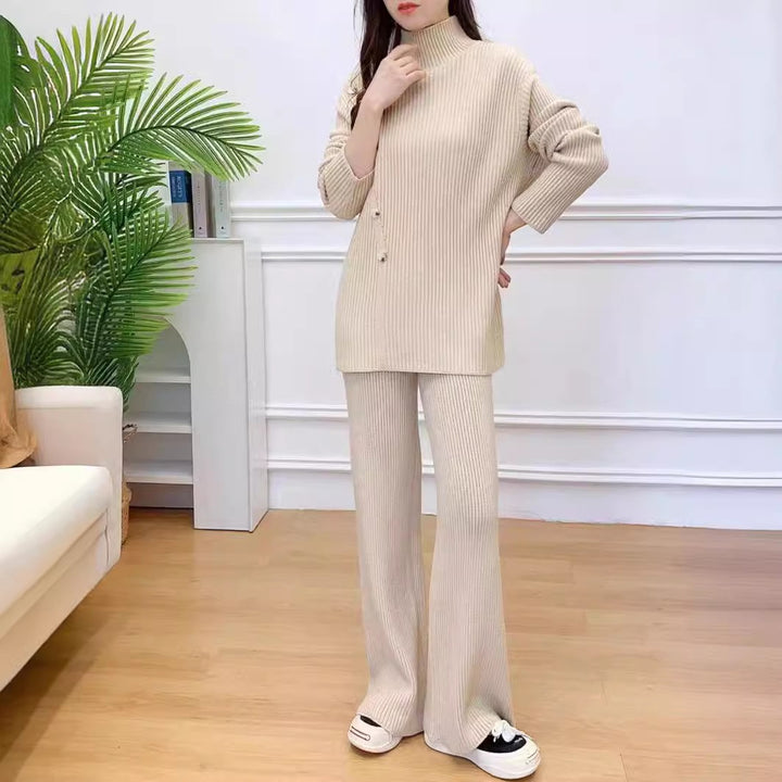 Damen elegantes und gemütliches Strickanzug-Set Drune