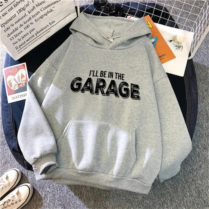 Damen Kapuzenpullover mit kreativem Garagen-Motiv Drune