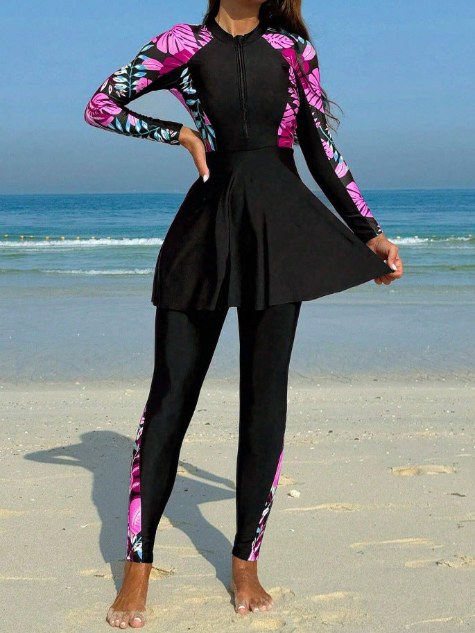 Damen Surfanzug mit Rockteil und langärmligem Design Drune