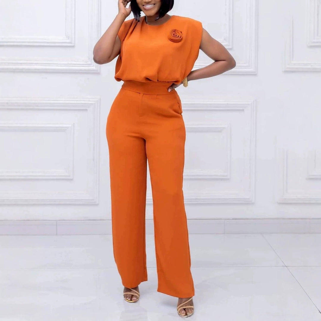 Damen eleganter All-in-One-Jumpsuit mit floralem Detail Drune