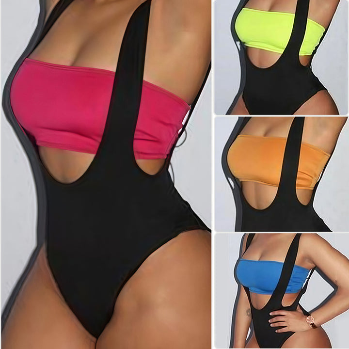 Damen Badeanzug mit modernem Cut-Out-Design und verstellbaren Trägern Drune