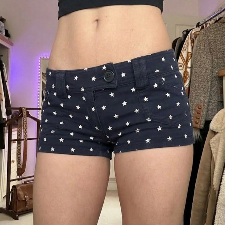 Damen Modische Shorts mit Sternenmuster und praktischem Schnitt Drune