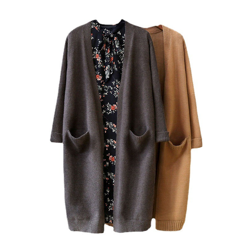 Damen gemütlicher Strickcardigan mit Taschen Drune