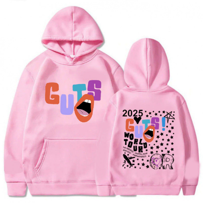 Damen Kapuzenpullover mit kreativen Grafikelementen und einzigartigem Tour-Print Drune