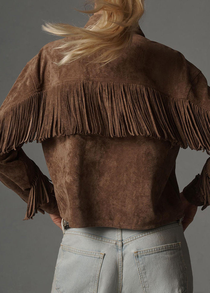 Drune | Charm Fransen Wildlederjacke