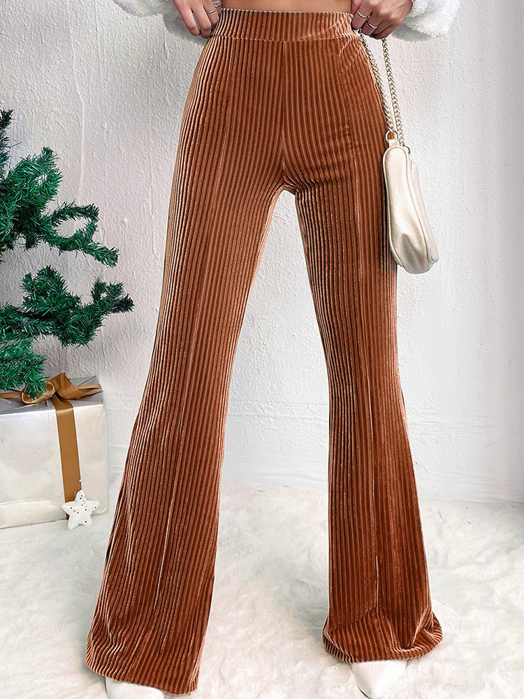 Damen Elegante Bootcut-Hose aus hochwertigem Velours Drune