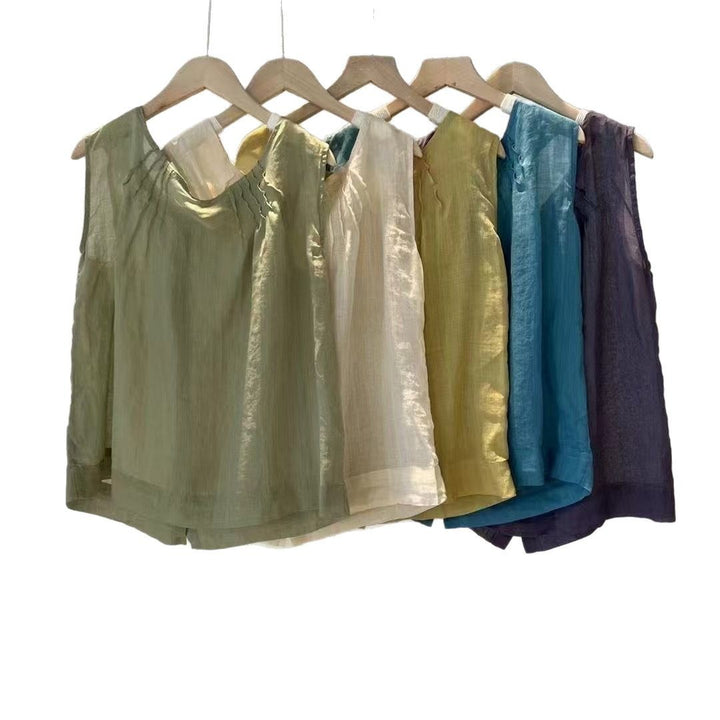 Damen Soft Linen Tank Top Drune