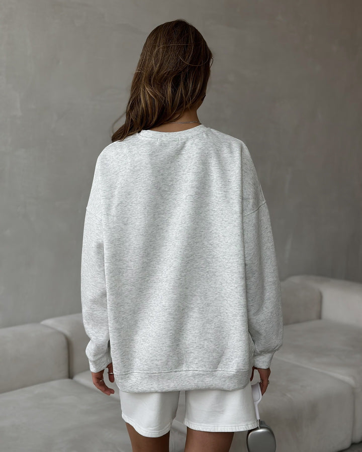 Damen lässiger Sweatshirt mit überschnittenen Schultern und weichem Innenfutter Drune