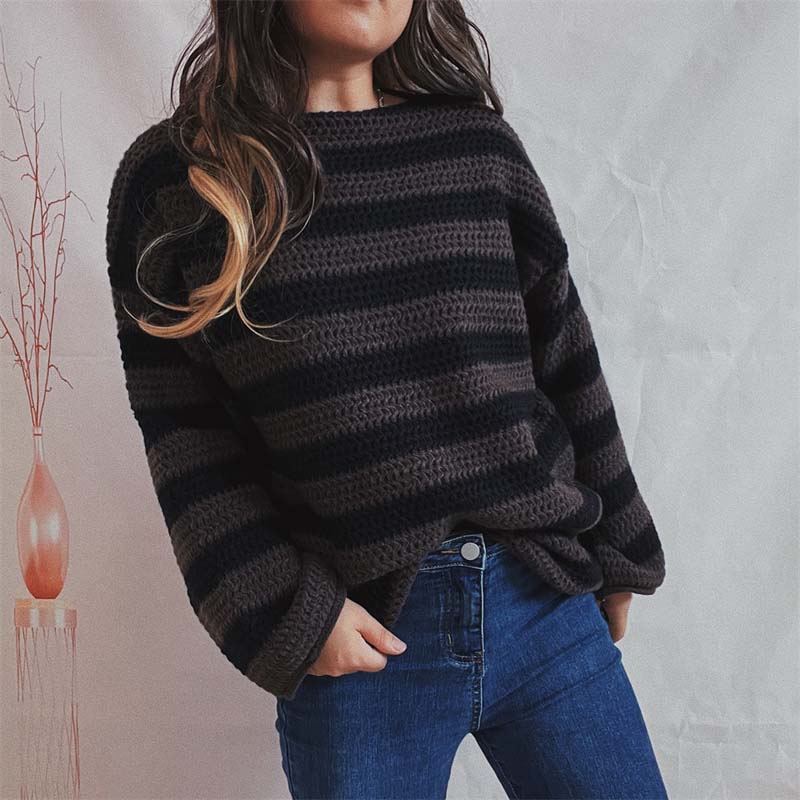 Drune | Gestreifter Strickpullover mit Modernem Stil