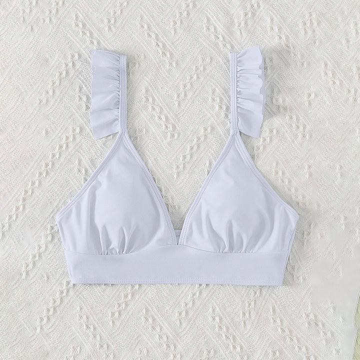 Damen Triangel-Bikinioberteil mit verspielten Rüschen Drune