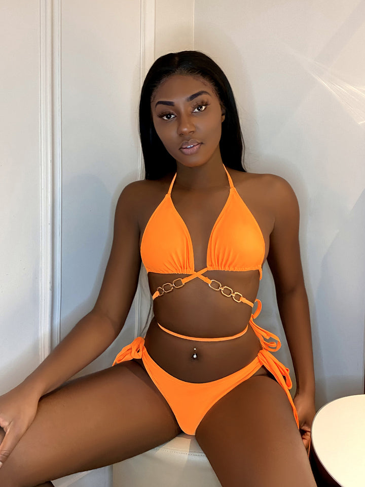 Damen Triangel-Bikini mit Kettenverzierung Drune