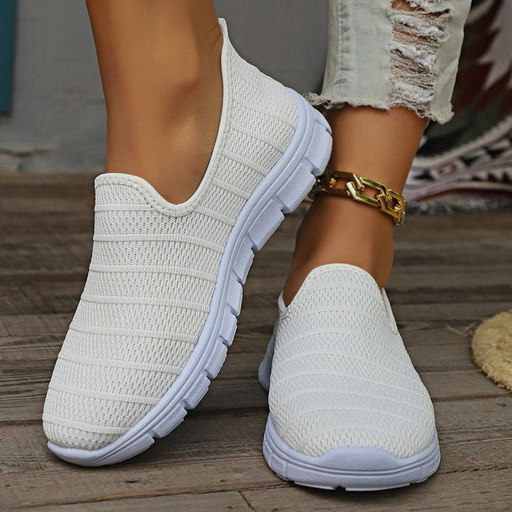 Damen Slip-On Sneakers mit atmungsaktiver Oberflächenstruktur und rutschfester Sohle Drune