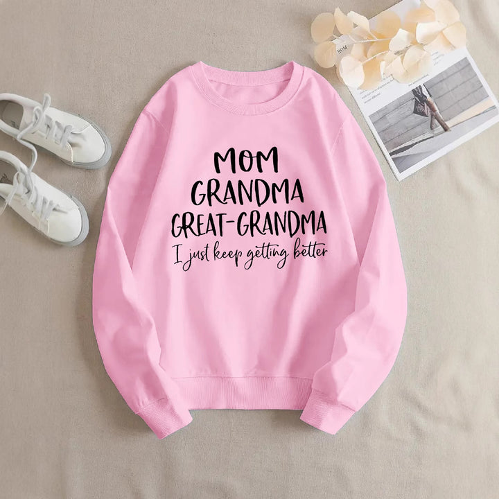 Damen Sweatshirt mit kreativem Familienaufdruck und bequemer Passform Drune